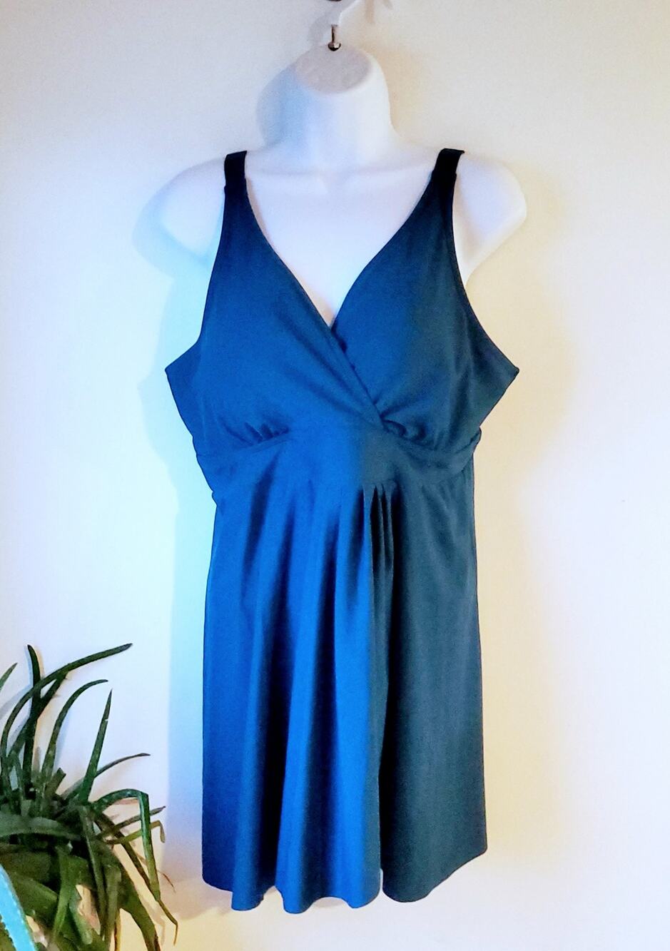 Bloomchic Womens deep turquoise Swimdress Size XL Beachy Resort Wear Resort Boho